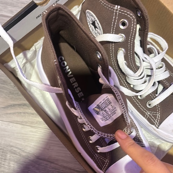 Converse High-Top Sneakers in Brown and White - Picture 3 of 5